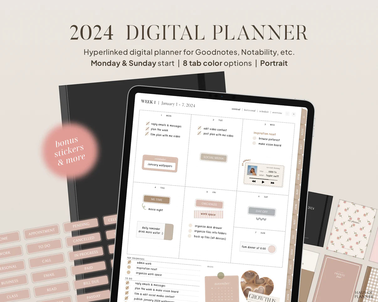 New 2024 Digital Planners